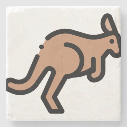 Kangaroo Stenen Onderzetter (Voorkant)