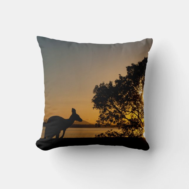 Kangaroo Sunset Kussen (Voorkant)