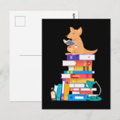 Kangaroo Tea Coffee Kawaii Bookworm Briefkaart (Voorkant / Achterkant)