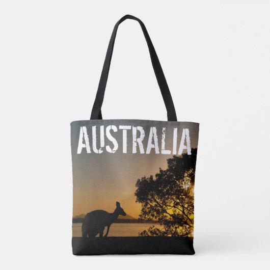 Kangaroo tegen zonsondergang in Australië Tote Bag (Achterkant)