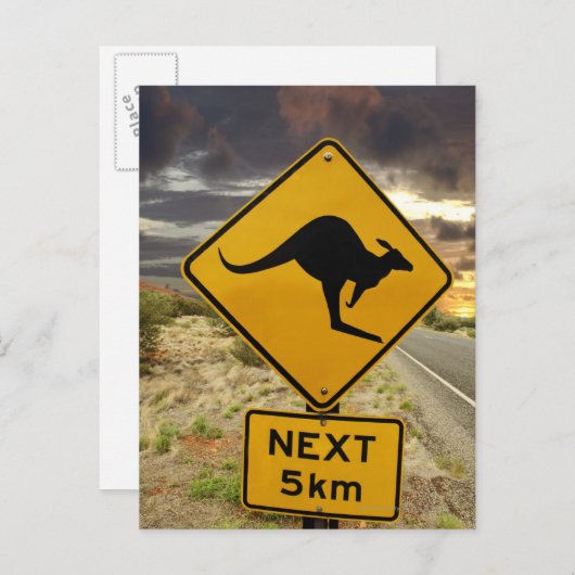 Kangaroo-teken, Australië Briefkaart (Voorkant / Achterkant)