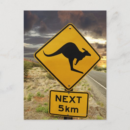 Kangaroo-teken, Australië Briefkaart (Voorkant)