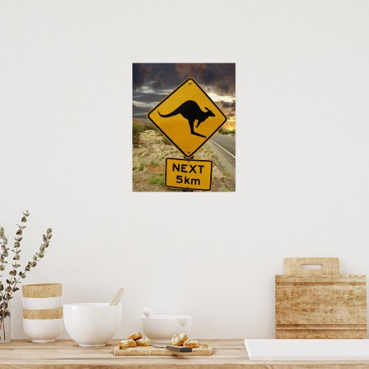 Kangaroo-teken, Australië Poster (Keuken)