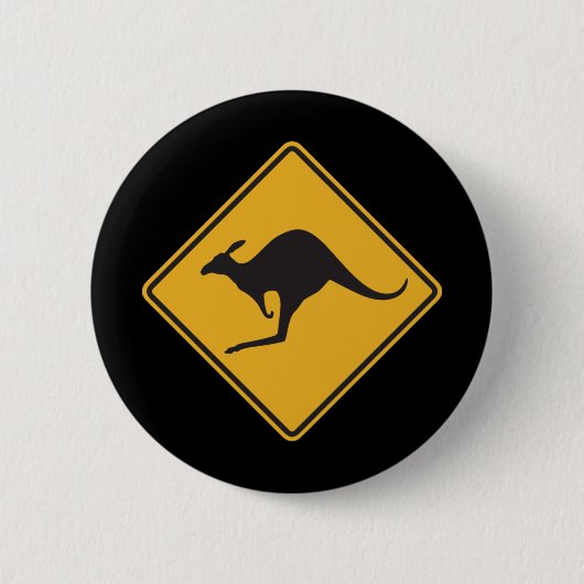 Kangaroo-teken Ronde Button 5,7 Cm (Voorkant)