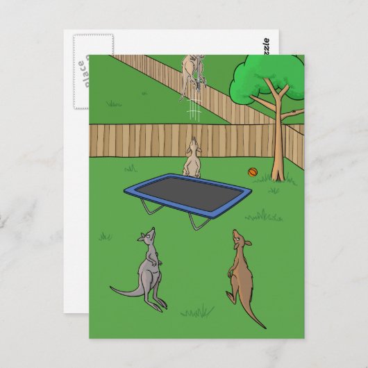 Kangaroo Trampoline Bounce Briefkaart (Voorkant / Achterkant)