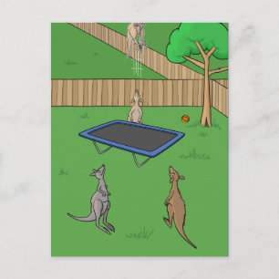 Kangaroo Trampoline Bounce Briefkaart