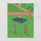 Kangaroo Trampoline Bounce Briefkaart (Voorkant)