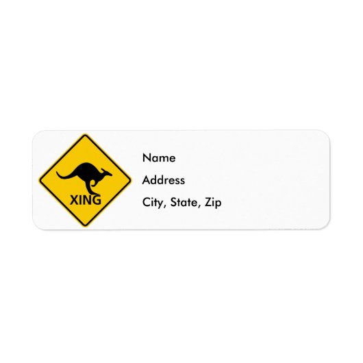 Kangaroo-verkeerswegteken Etiket (Voorkant)