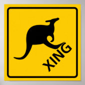 Kangaroo-verkeerswegteken Poster (Voorkant)