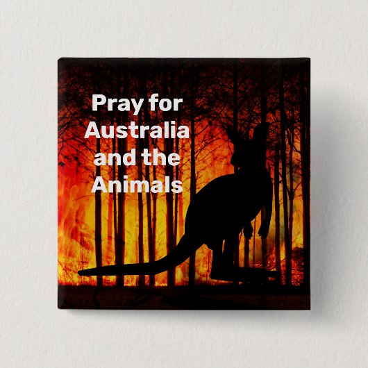 Kangaroo Vierkante Button 5,1 Cm (Voorkant)