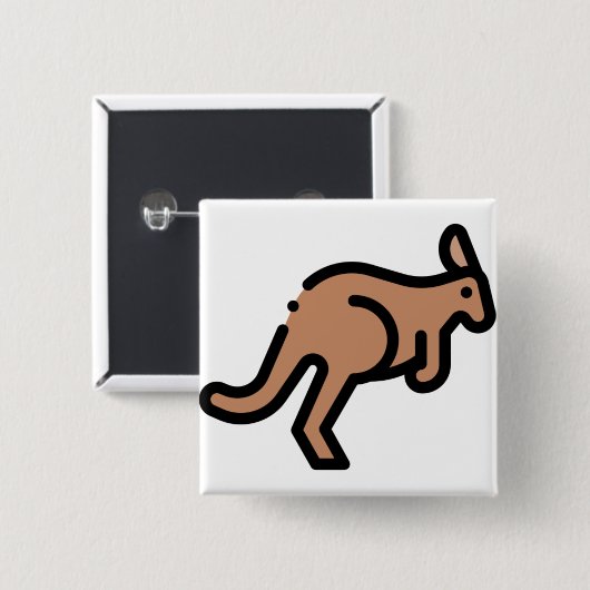 Kangaroo Vierkante Button 5,1 Cm (Voorkant /achterkant)