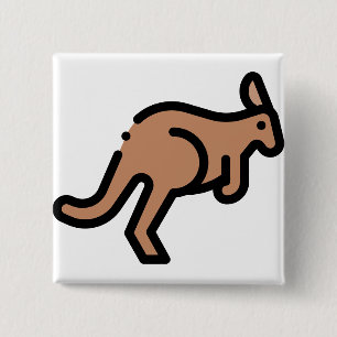 Kangaroo Vierkante Button 5,1 Cm