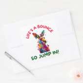 Kangaroo Vierkante Sticker (Envelop)