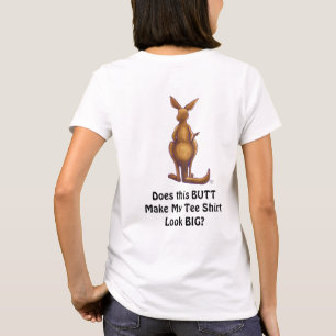 Kangaroo Vragen Voorzijde en Achterste T-Hemden T-shirt