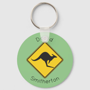 Kangaroo Warning Sign Sleutelhanger Gift Australia