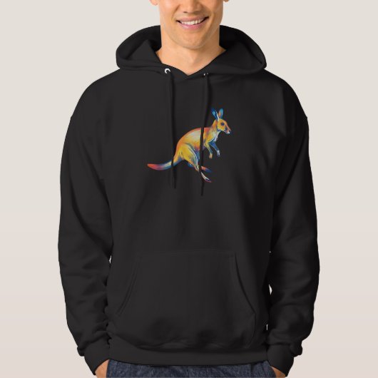 Kangaroo Watercolor Graphic Australia Exotic Anima Hoodie (Voorkant)
