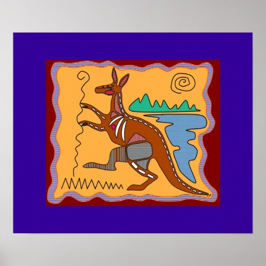 Kangaroo X-ray Art Poster (Voorkant)