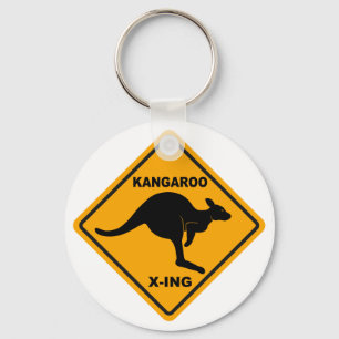 Kangaroo Xing Sign Sleutelhanger