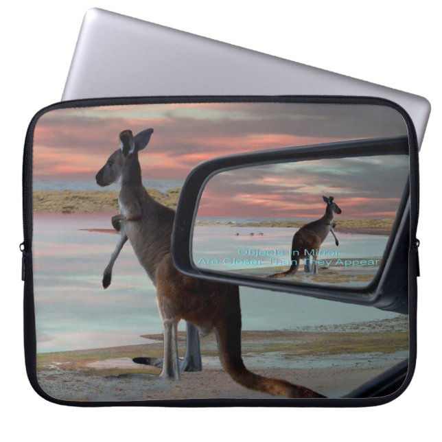 Kangaroo Zee Breezes Illusion Art, Laptop Sleeve (Voorkant)