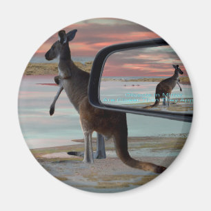 Kangaroo Zee Breezes Illusion Art, Magneet