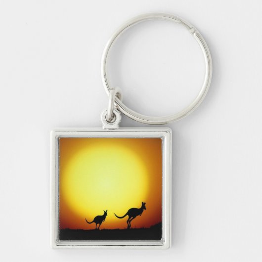 Kangaroos in de Australische Outback Sleutelhanger (Voorkant)