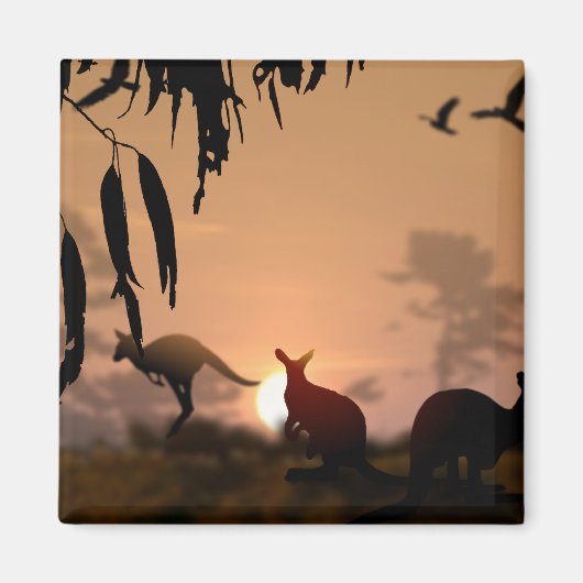 Kangaroos Magneet (Voorkant)