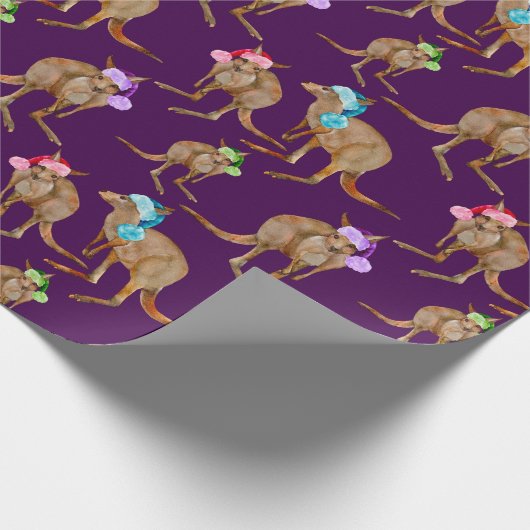 Kangaroos met Santa Hats Cadeaupapier (Hoek)