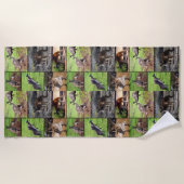 Kangaroos Photo Collage, Beach Towel Strandlaken (Voorkant)