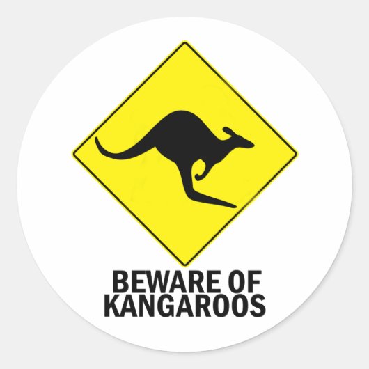 Kangaroos Ronde Sticker (Voorkant)