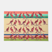 Kangaroos & Stripes Patroon + uw ideeën Deurmat (Voorkant)