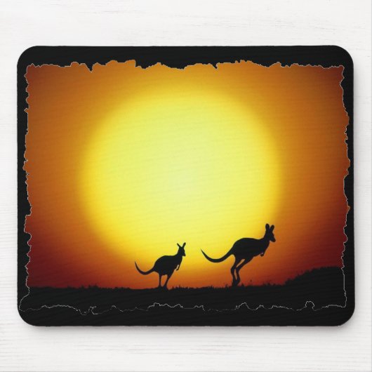 Kangaroos tegen de woestijnzon muismat (Voorkant)