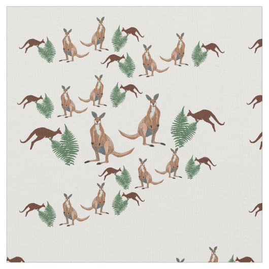 Kangaroos Wildlife Art Stof (Close Up)