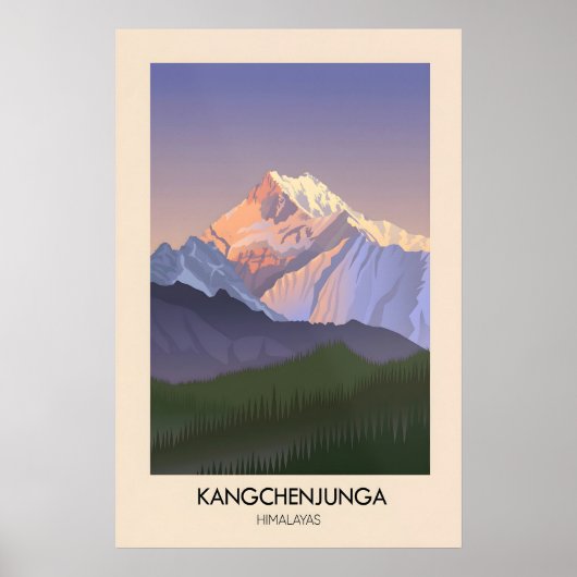 Kangchenjunga Berg Himalaya Poster (Voorkant)