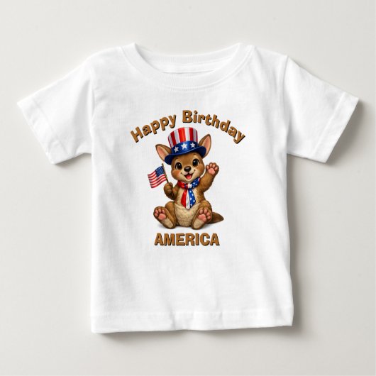 Kangeroe (5ag) Patriottisch Kinder T-Shirt (Voorkant)