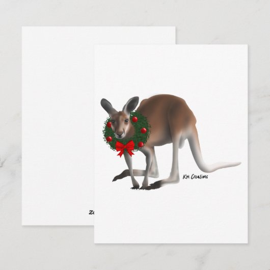Kangeroe - kerstkaart (Voorkant / Achterkant)