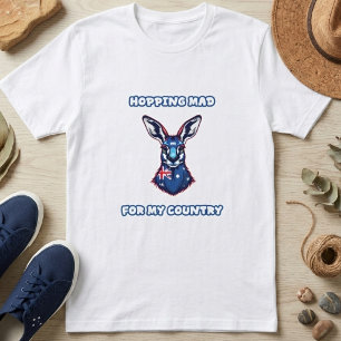 Kangeroe met patriottische Australische geest die T-shirt