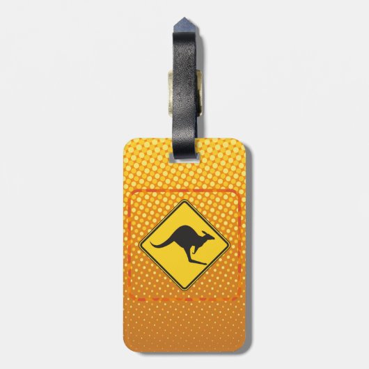 Kangeroo Overstekende Bagage Label (Achterkant verticaal)