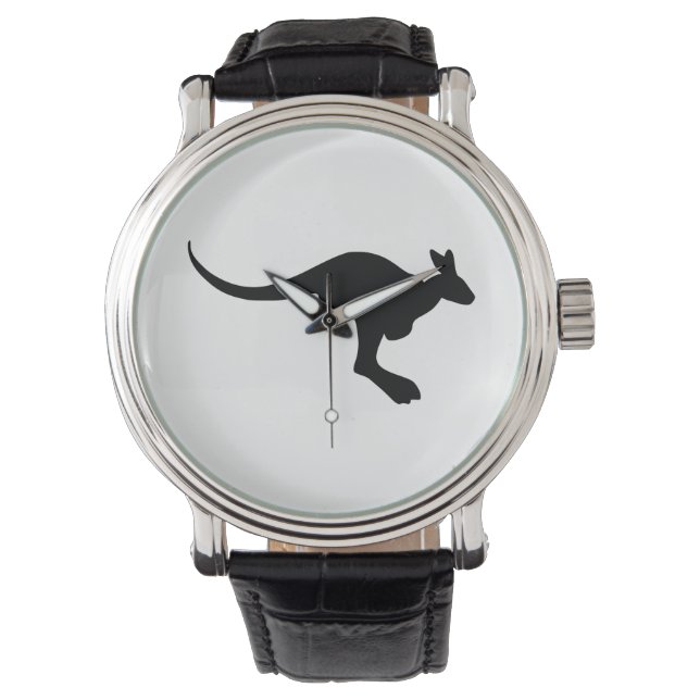 Kangoero Silhouet Horloge (Voorkant)