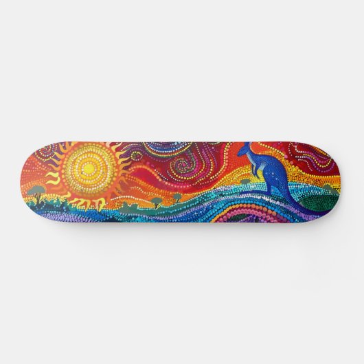 Kangoeroe - Aboriginal Style - Skateboard Deck (Horizontaal)