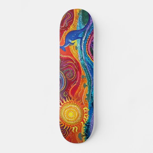 Kangoeroe - Aboriginal Style - Skateboard Deck (Voorkant)