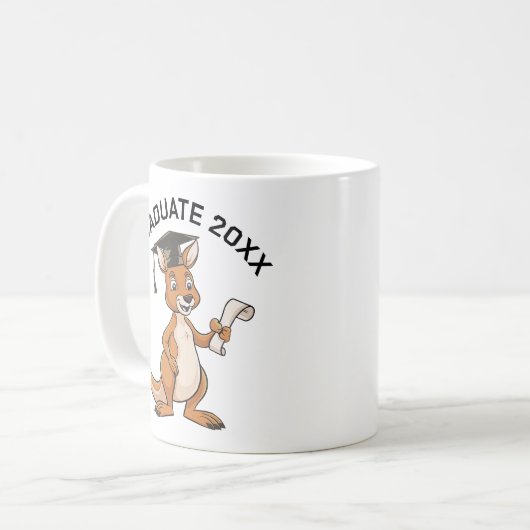 Kangoeroe Afstuderen gepersonaliseerd Koffiemok (Voorkant links)