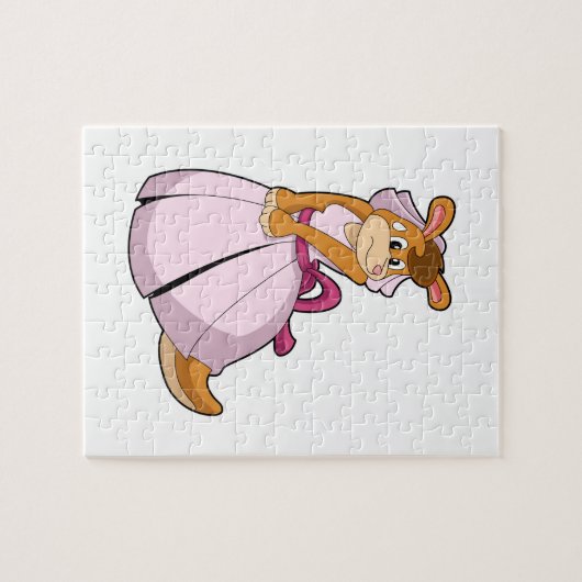 Kangoeroe als bruid met trouwjurk legpuzzel (Horizontaal)