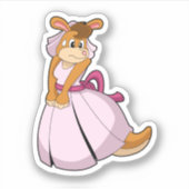 Kangoeroe als bruid met trouwjurk sticker (Voorkant)