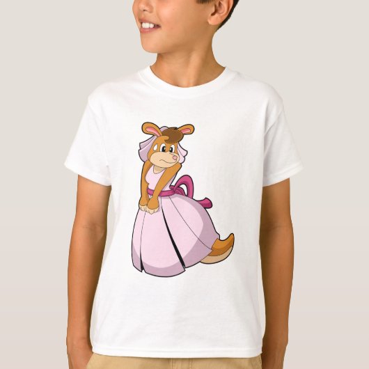 Kangoeroe als bruid met trouwjurk t-shirt (Voorkant)