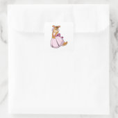 Kangoeroe als bruid met trouwjurk vierkante sticker (Tas)