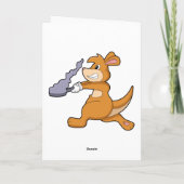 Kangoeroe als kok met pan kaart (Achterkant)