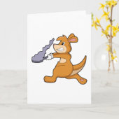 Kangoeroe als kok met pan kaart (Gele Bloem)