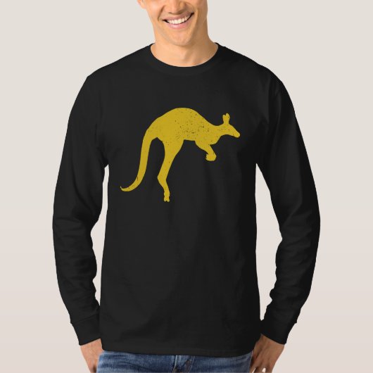 Kangoeroe Aussie Australië Roo Geel Kangoeroe T-shirt (Voorkant)