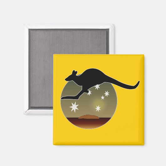 Kangoeroe Aussie Icon Magnet (Voorkant / Achterkant)