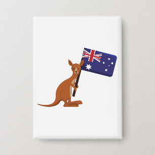 kangoeroe australië vlag button